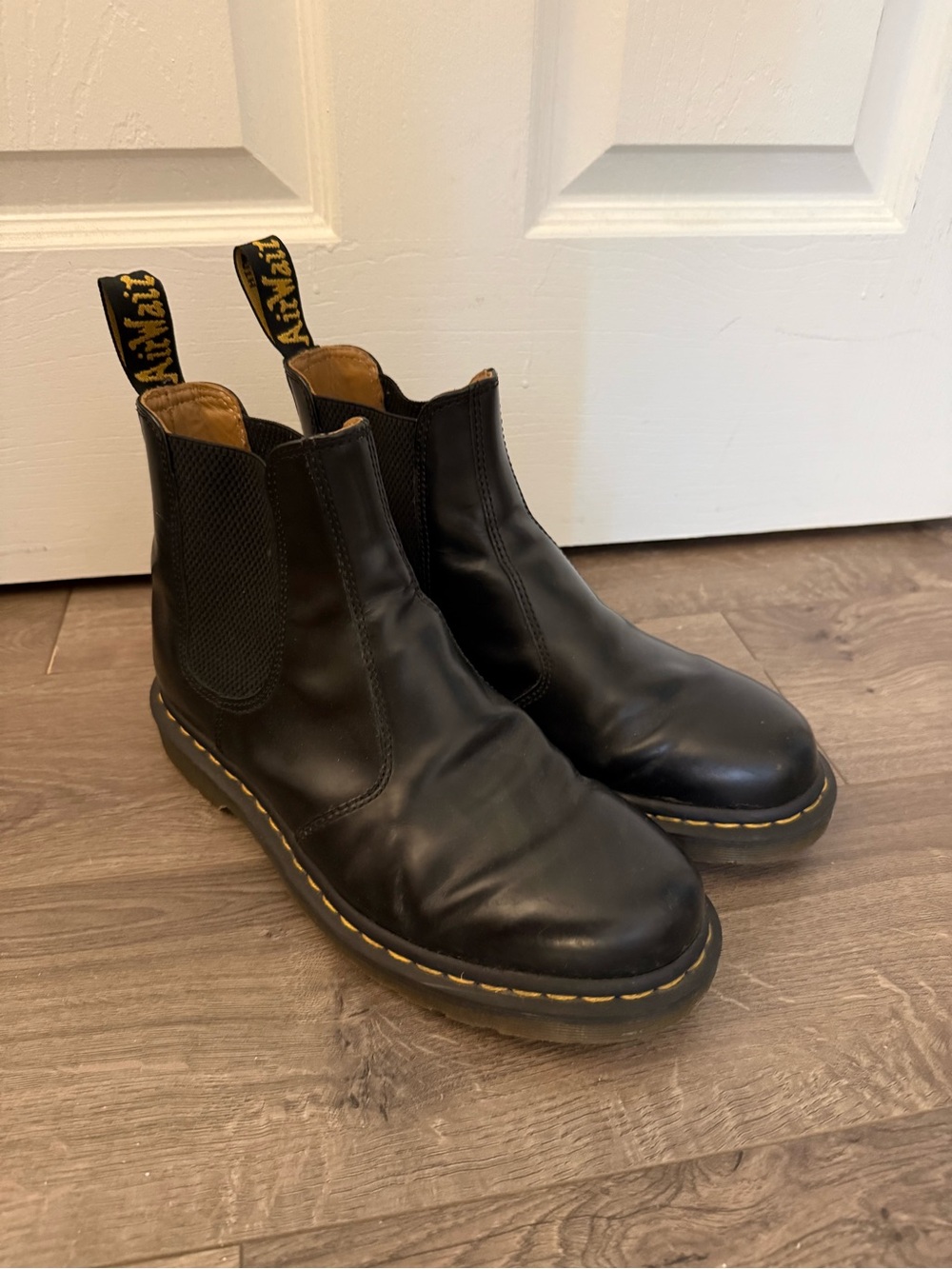 Black leather Dr. Martens Chelsea boots size US 10